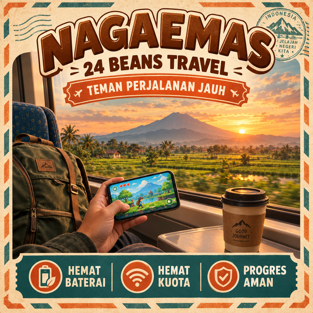 NAGAEMAS | 24 Beans Travel Game Online Teman Perjalanan Jauh